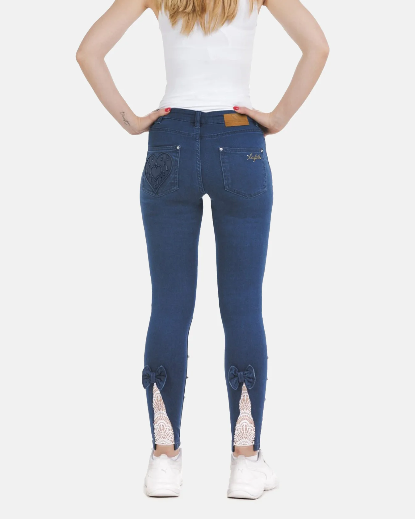 Image 6 of - ladiesdenimpantdarkblue3jpg