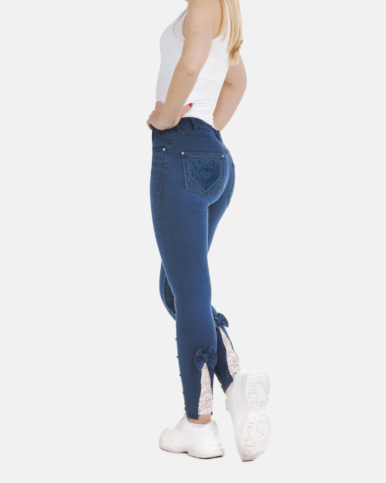 Image 7 of - ladiesdenimpantdarkblue4jpg