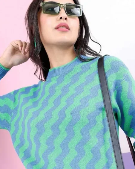Women Printed Long Sleeve Sweater