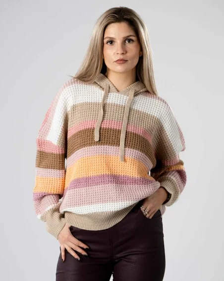 Women Hoodie Knitted Sweater