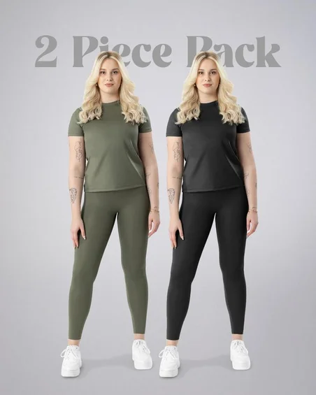 Leafletic 2 Pcs Pack Soft Touch Stretch Legging