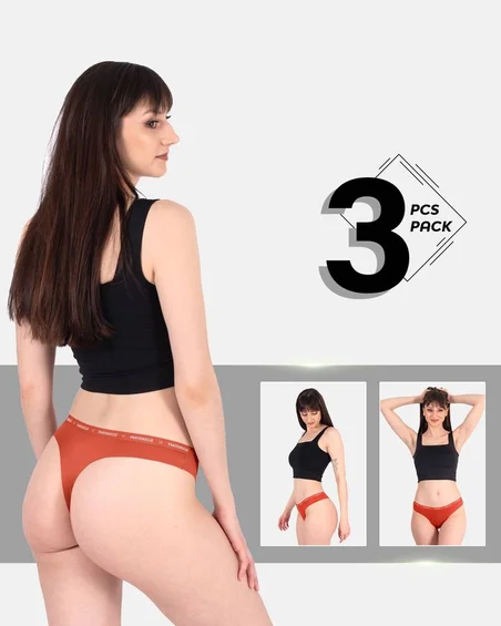 Leafletic Mid-Rise 3 Pcs Pack Brazilian Brief Underwear