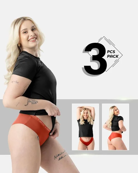 Leafletic Mid-Rise 3 Pcs Pack Hipsters Brief Underwear