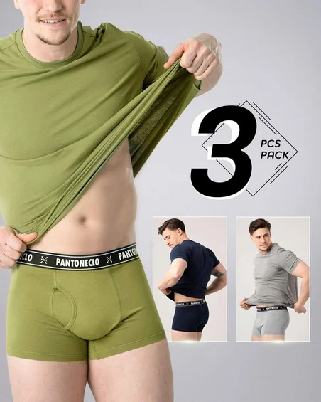 Men’s 3 Pcs Pack Cotton Elastane Boxer