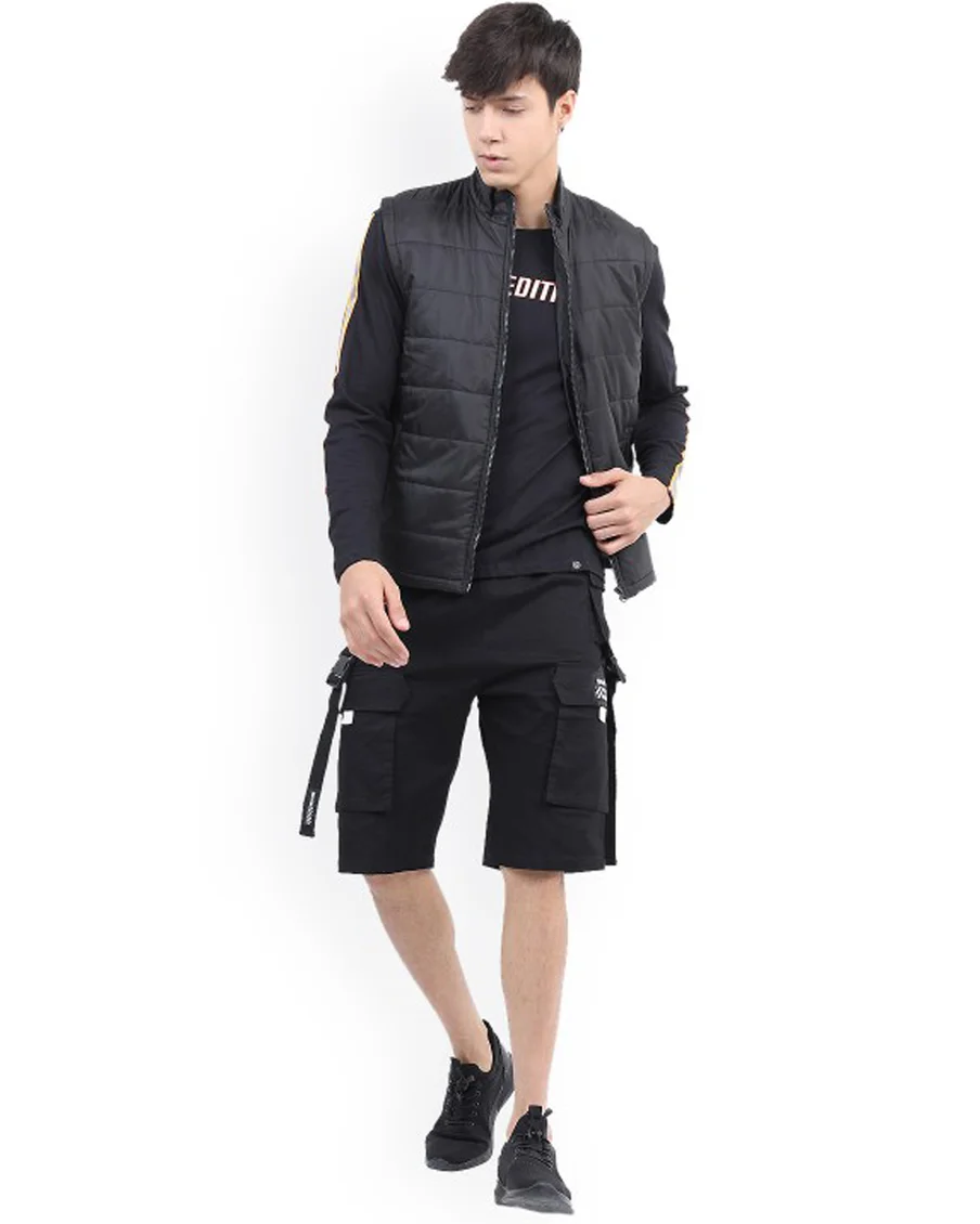 Image 5 of - blackmenpaddedvestjacket5jpg
