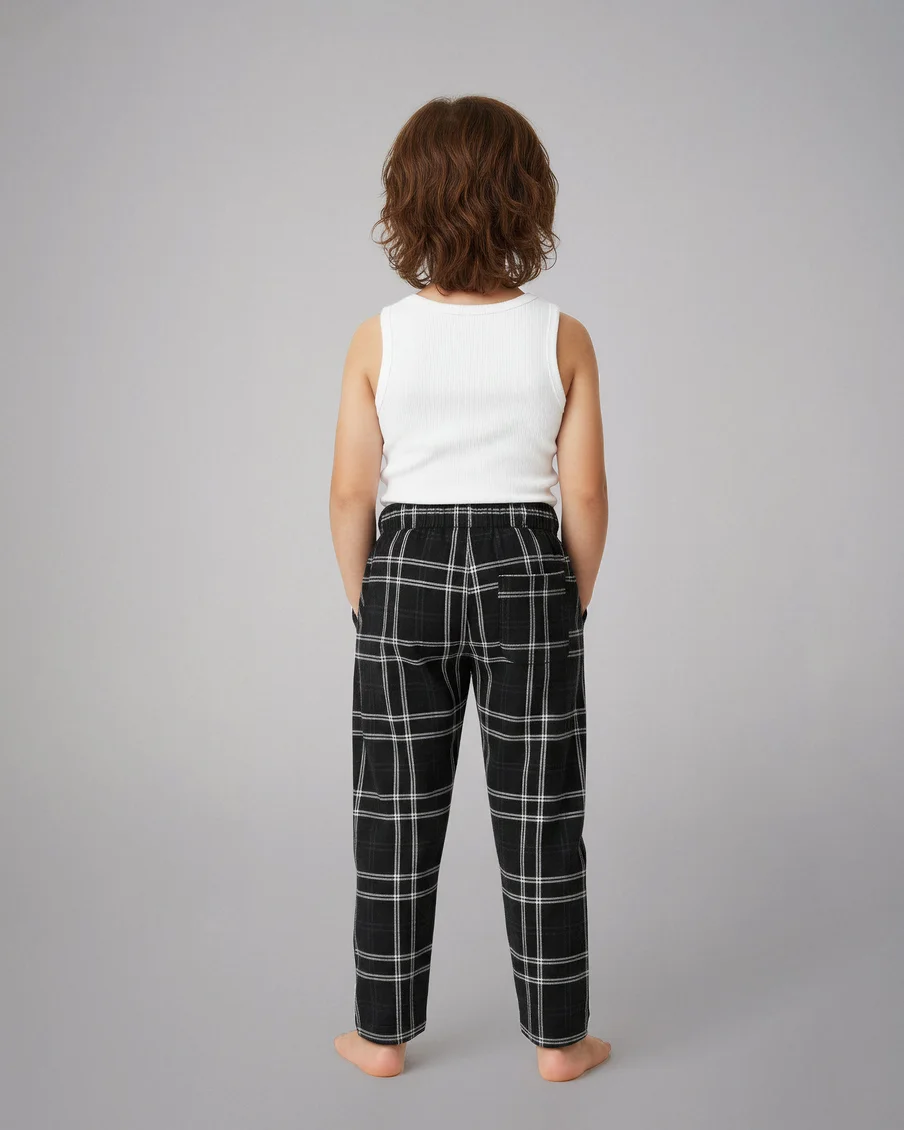 Image 5 of - kidsflannelpayjamablackchecklurex5jpg