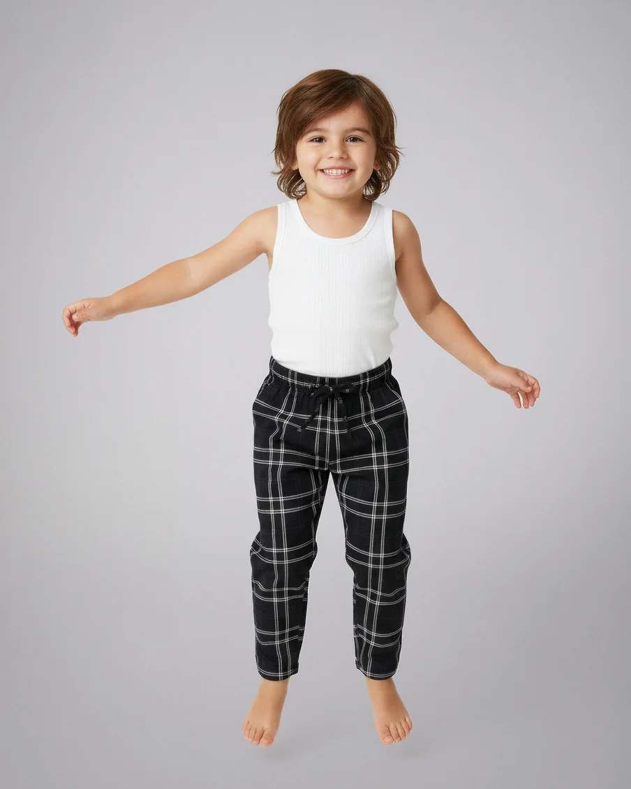 Image 3 of - kidsflannelpayjamablackwhite3jpg