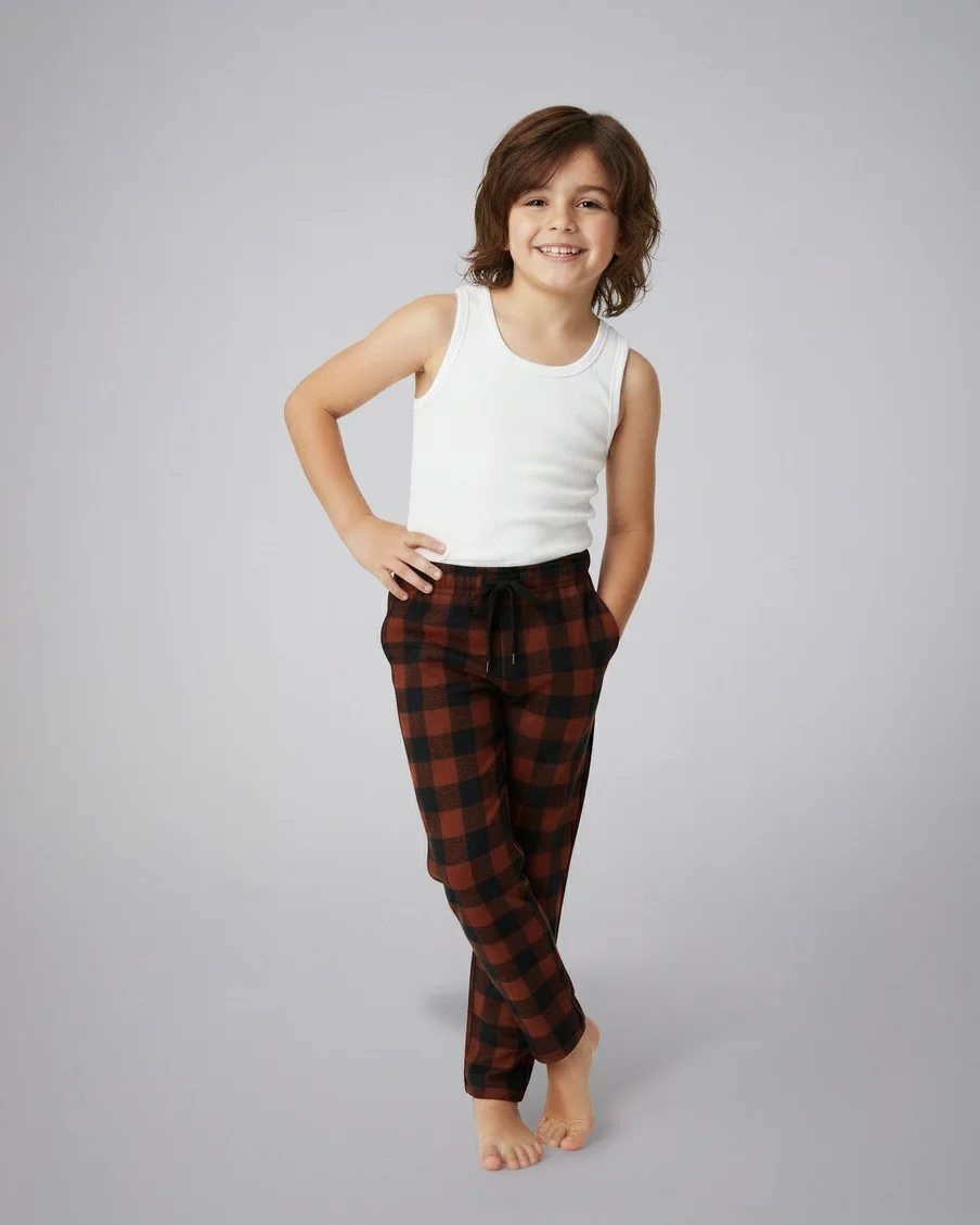 Image 2 of - kidsflannelpayjamachocolateblack3jpg