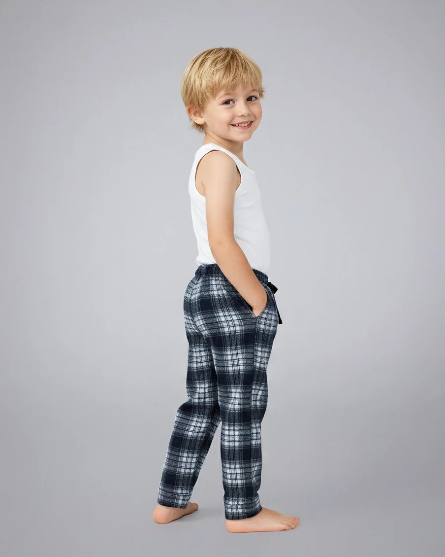 Image 3 of - kidsflannelpayjamawhitenavy2jpg