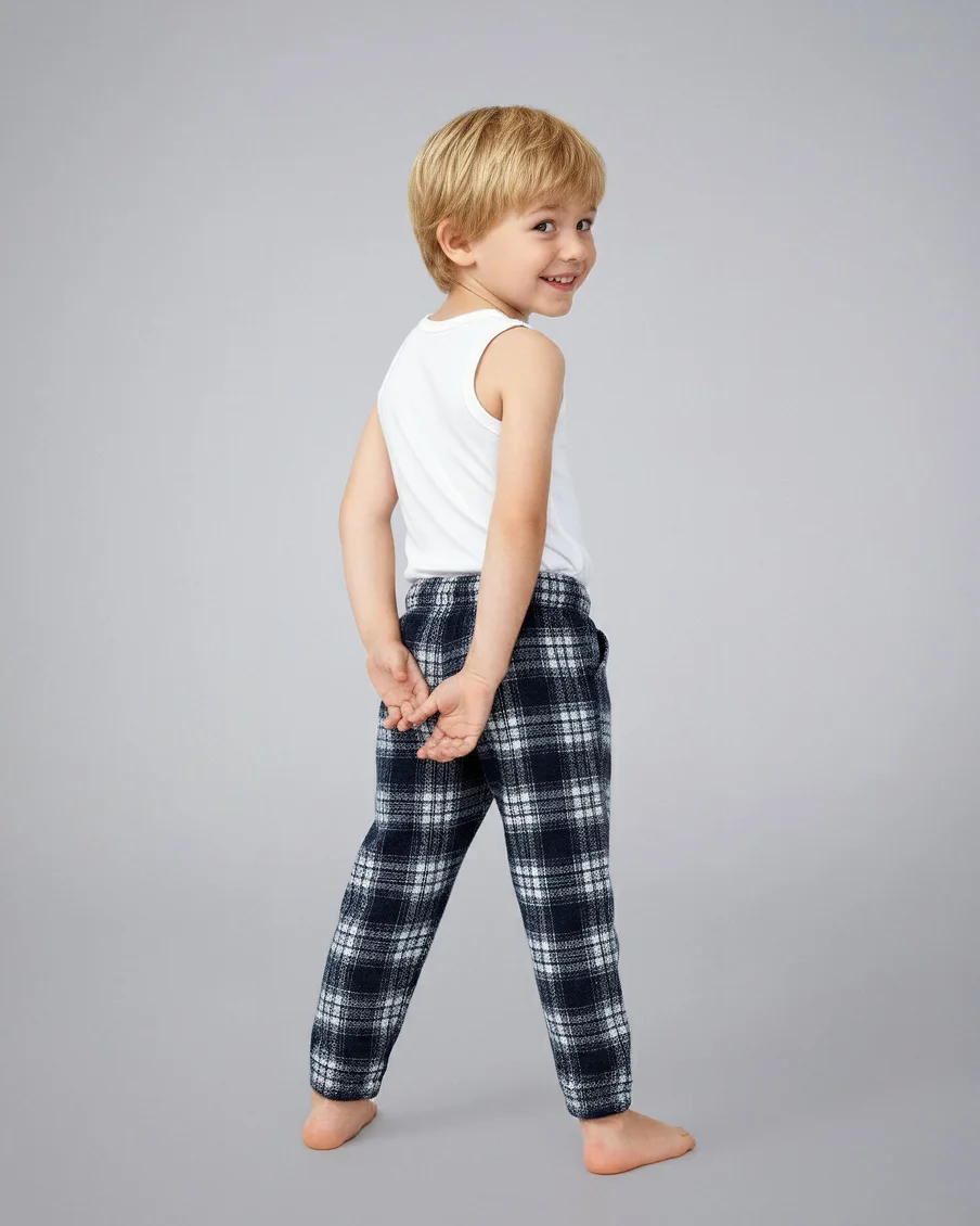 Image 4 of - kidsflannelpayjamawhitenavy4jpg