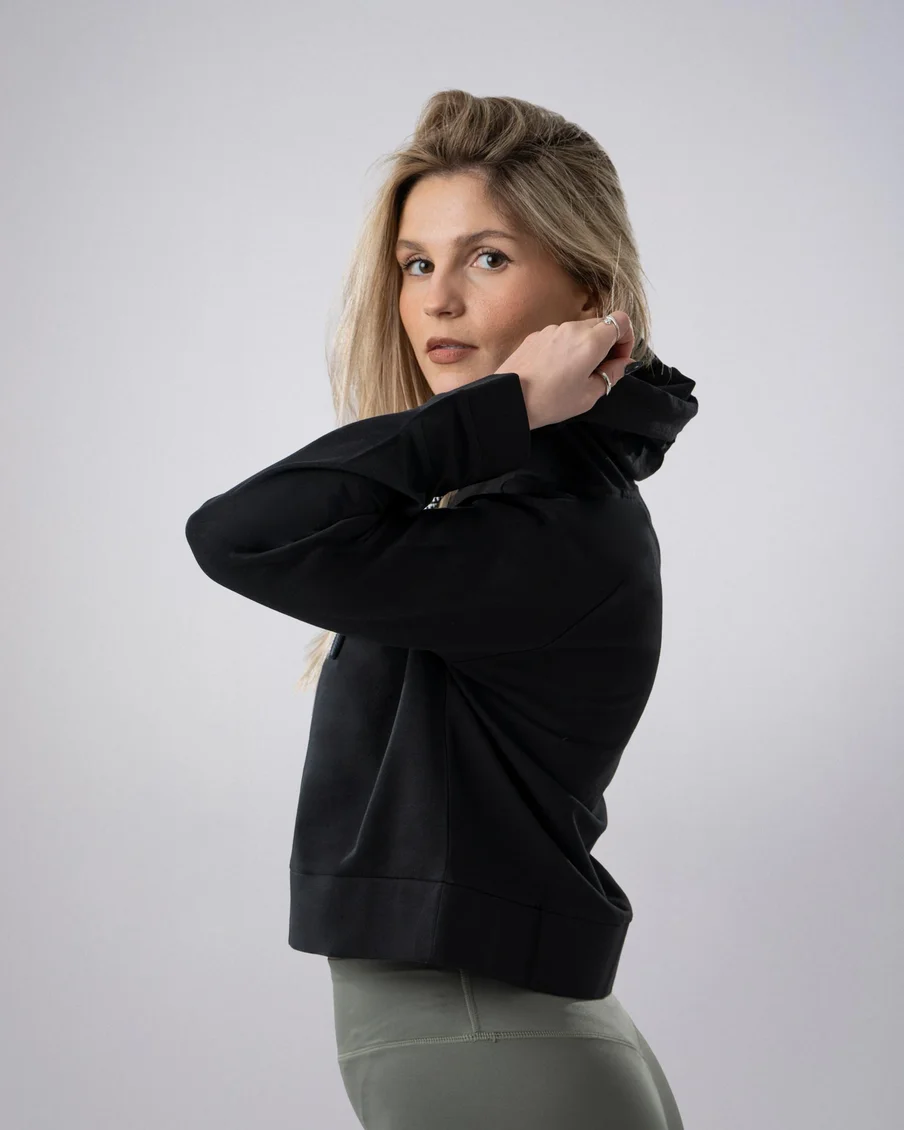 Image 5 of - ladiescrophoodieblackstoneprint5jpg