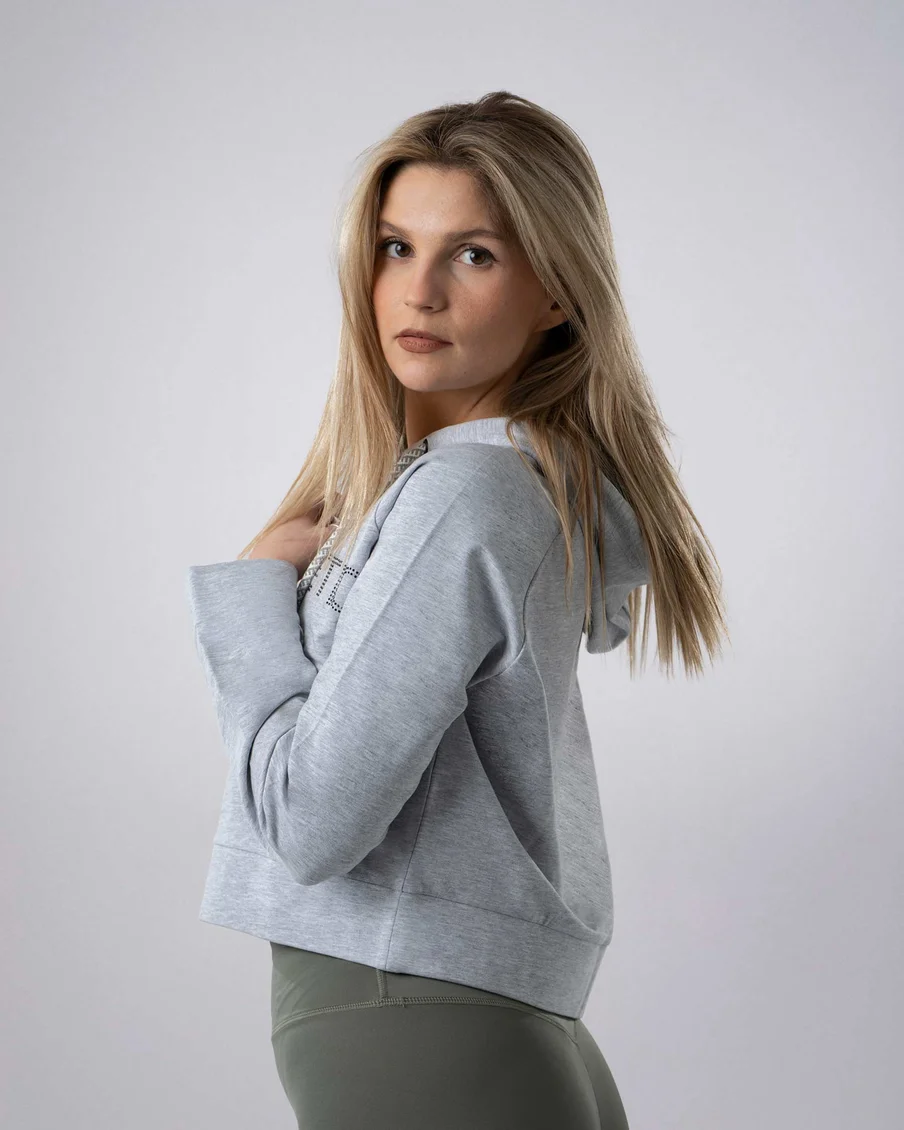 Image 2 of - ladiescrophoodieltgreystoneprint2jpg