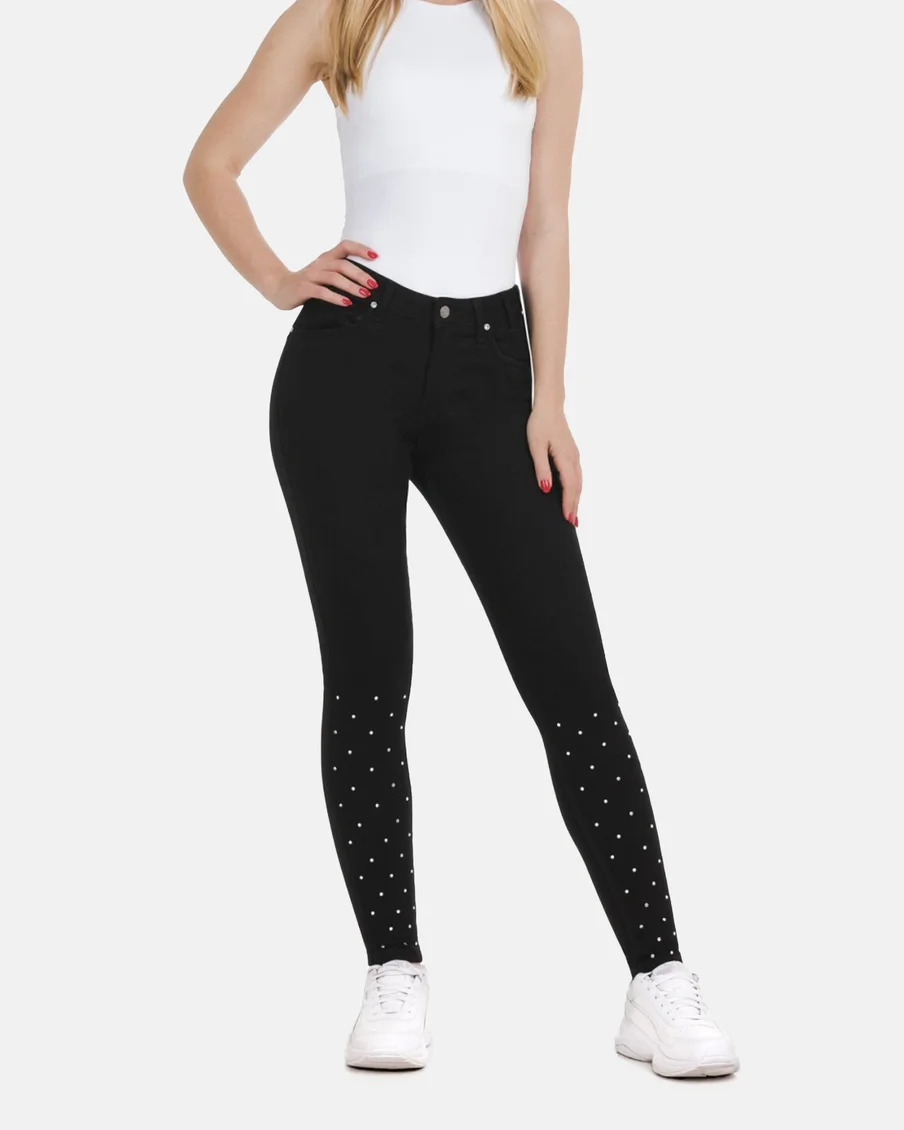 Image 1 of - ladiesdenimpantblack1jpg