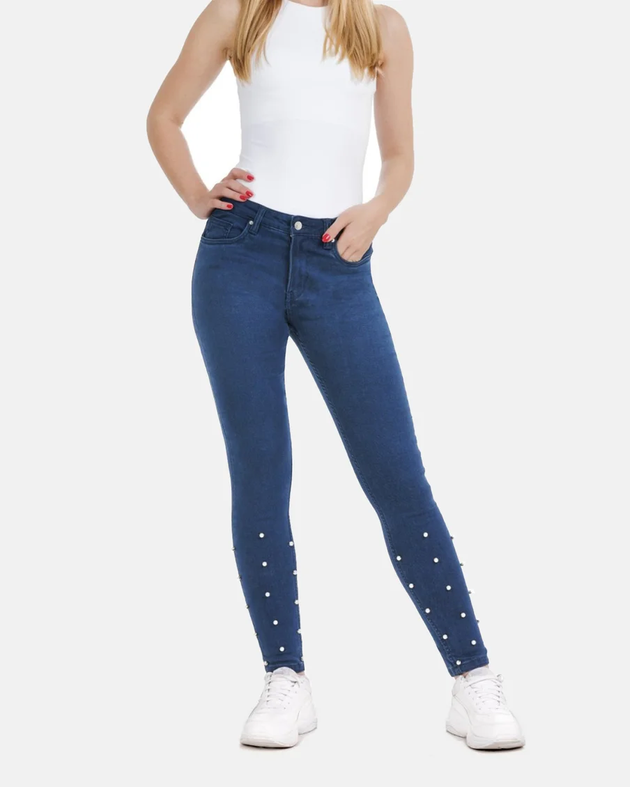 Image 4 of - ladiesdenimpantdarkblue1jpg