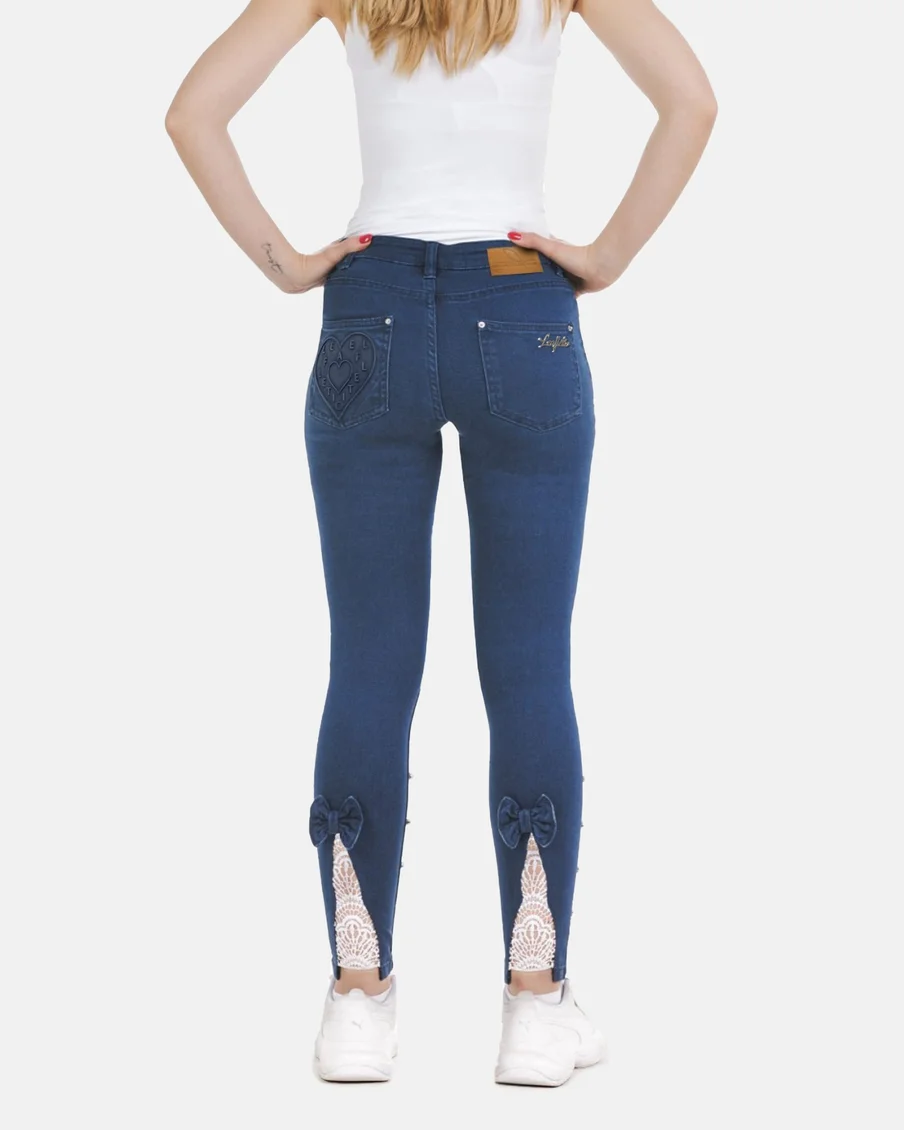 Image 6 of - ladiesdenimpantdarkblue3jpg