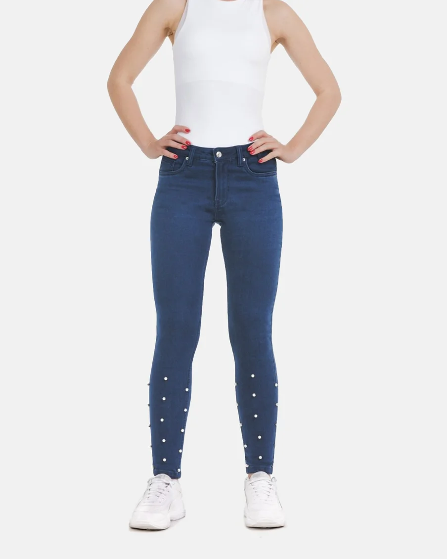 Image 9 of - ladiesdenimpantdarkblue6jpg