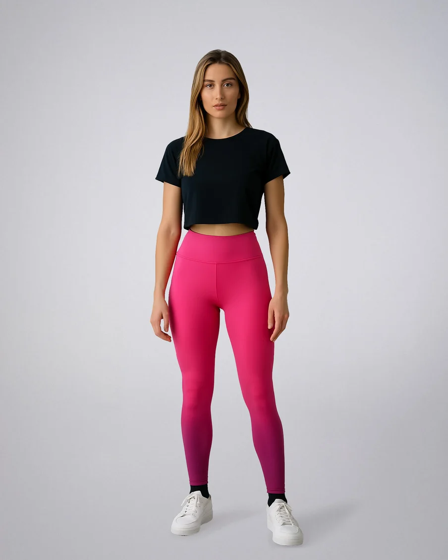 Image 1 of - ladiesleggingneonpink1jpg