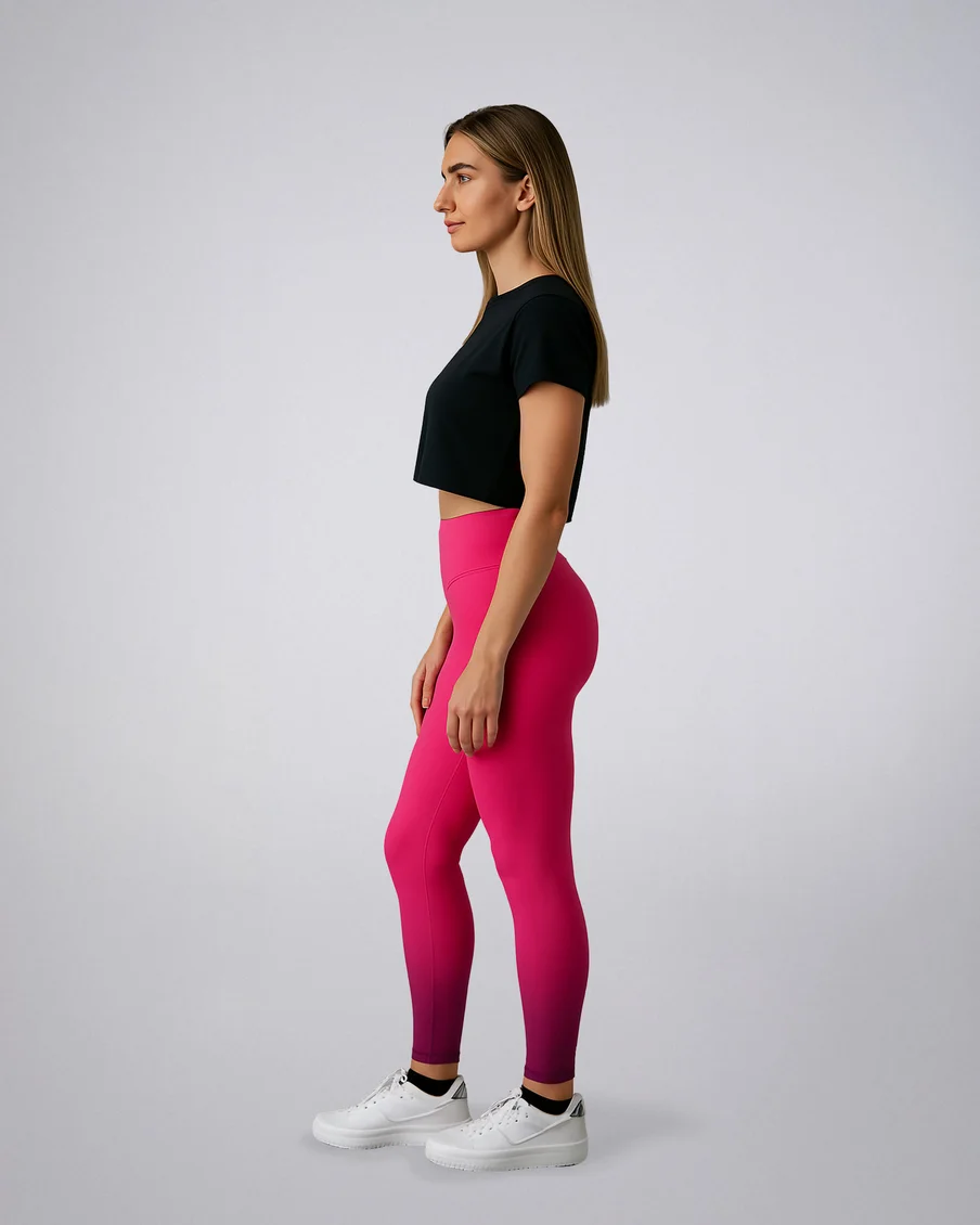 Image 2 of - ladiesleggingneonpink2jpg