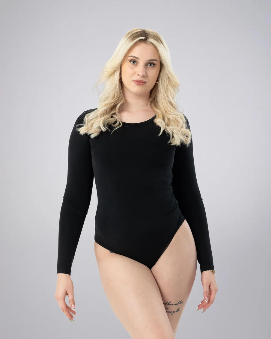 Image 1 of - ladieslsbodysuitjetblack1jpg