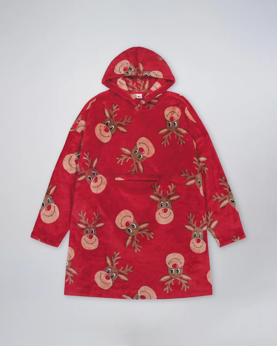 Image 5 of - ladiesoversizedhoodieredreindeer5jpg