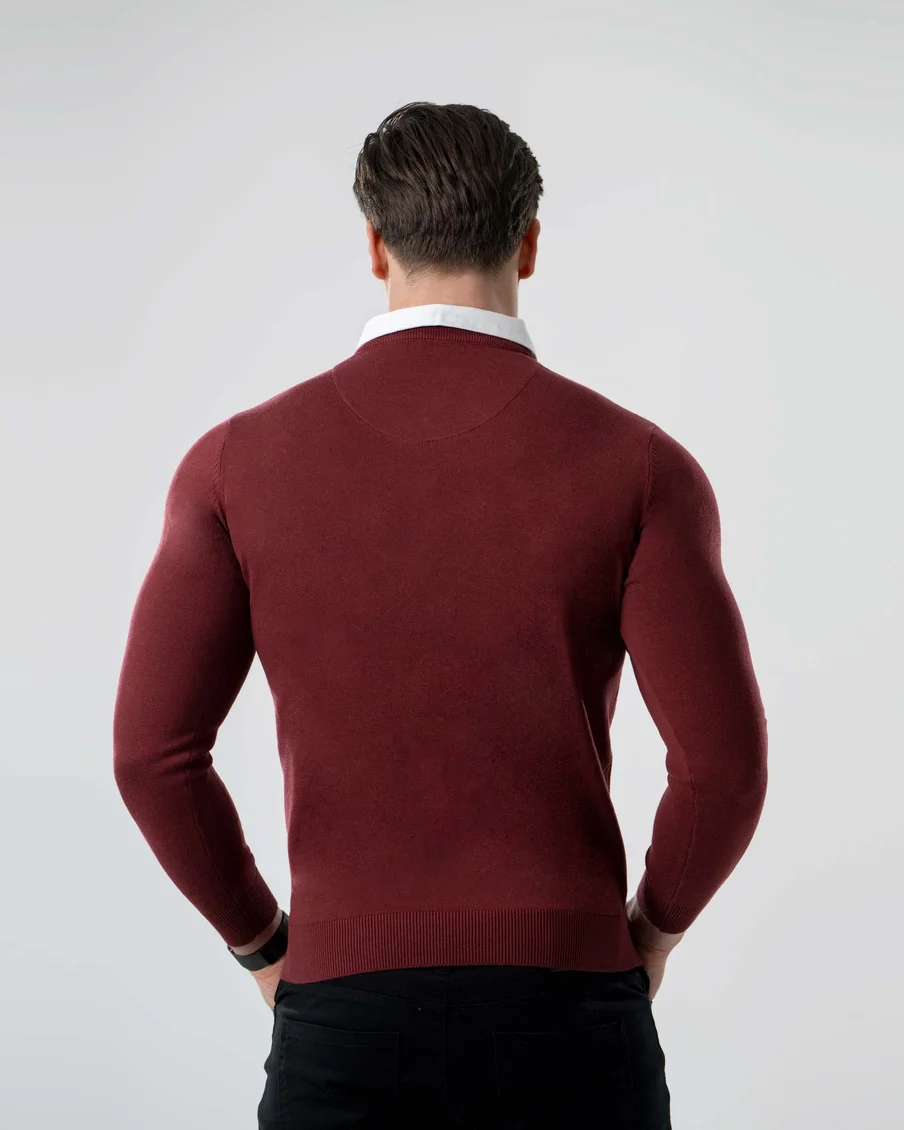 Image 5 of - mensmockshirtsweaterborddeaux5jpg