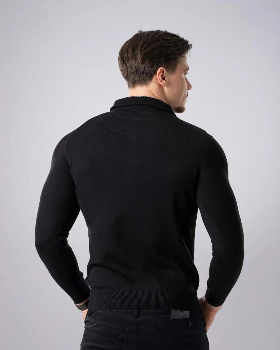 Image 5 of - mensmockshirtzipsweaterblack5jpg