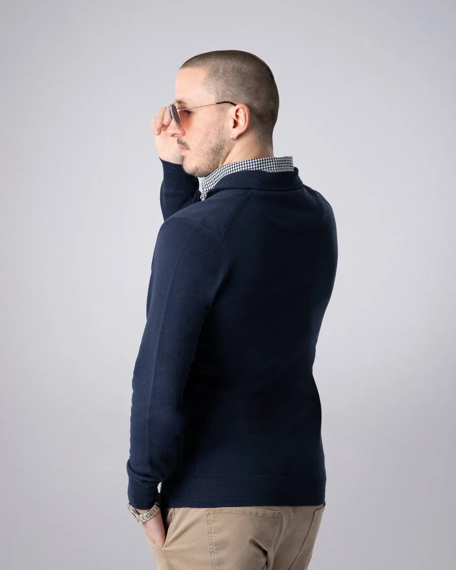 Image 5 of - mensmockshirtzipsweaternavy5jpg