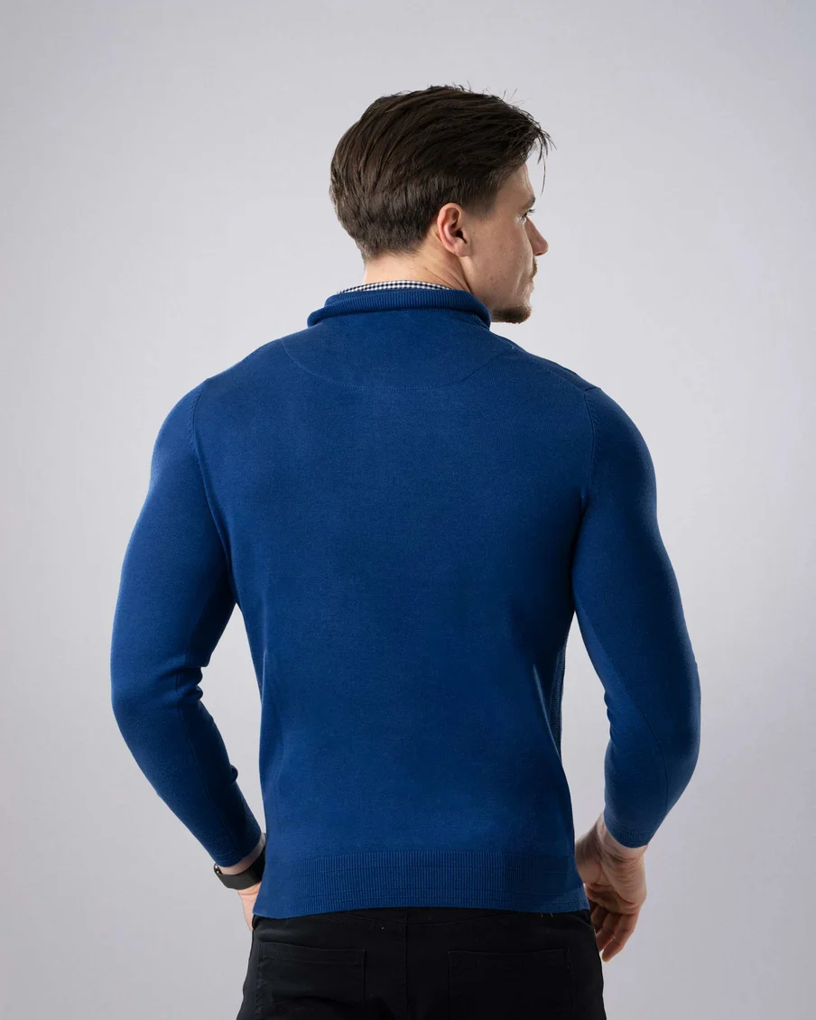 Image 5 of - mensmockshirtzipsweaterroyalblue5jpg