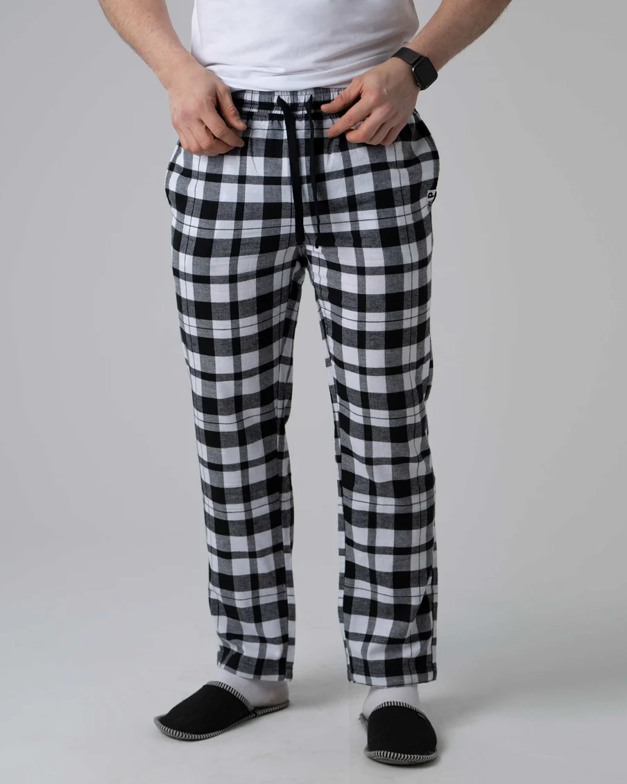 Image 2 of - mensnightwearpantwhiteblack1jpg