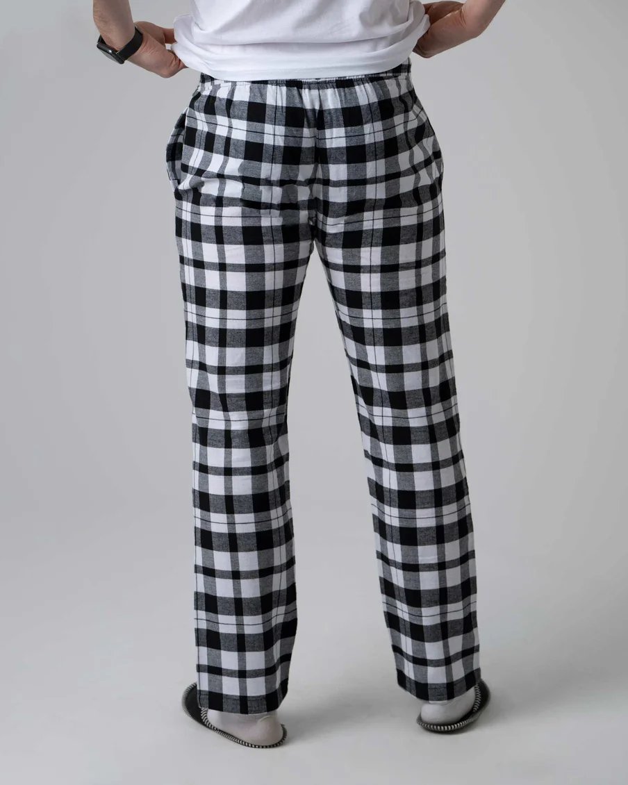 Image 3 of - mensnightwearpantwhiteblack3jpg