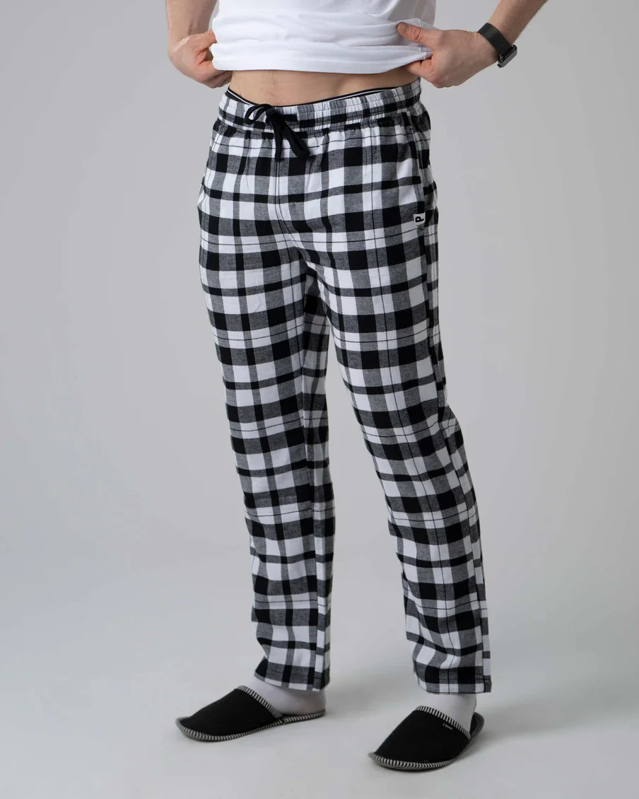 Image 5 of - mensnightwearpantwhiteblack5jpg