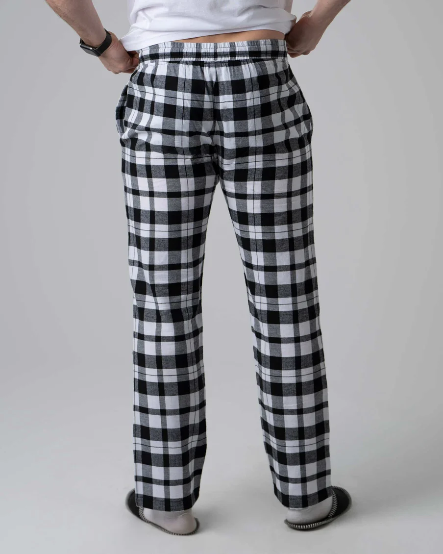 Image 6 of - mensnightwearpantwhiteblack6jpg