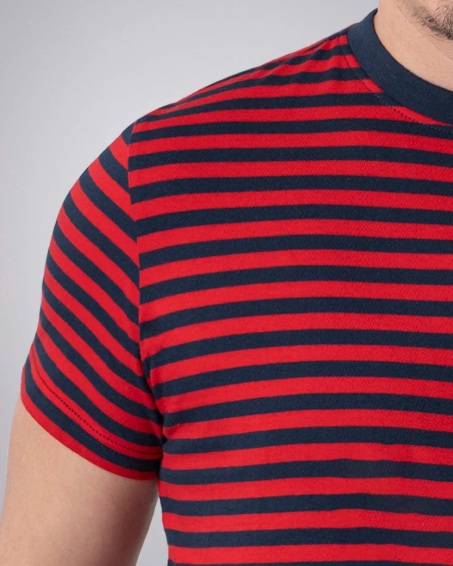 Image 4 of - mensstripetshirtnavyred5jpg
