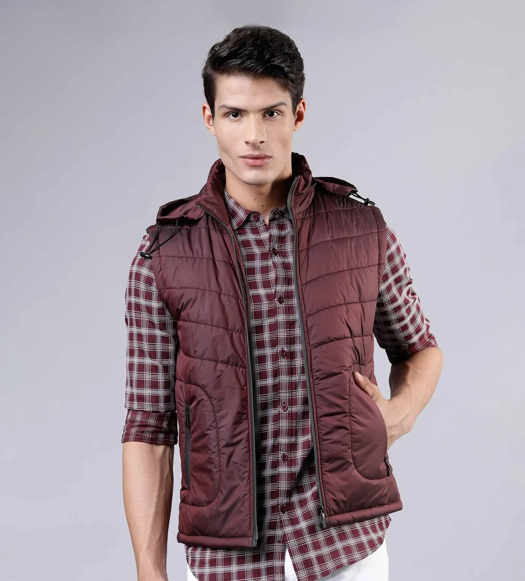Men Hooded sleeveless Jacket