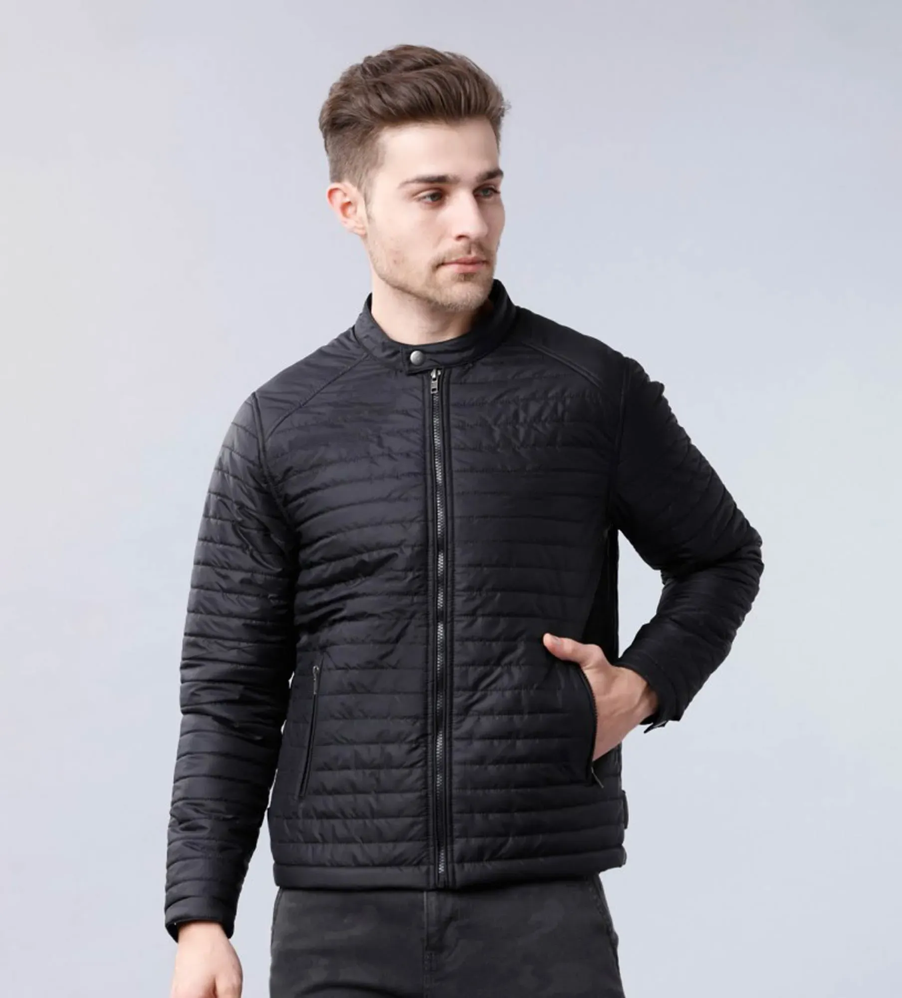 Men Solid Padded Jacket