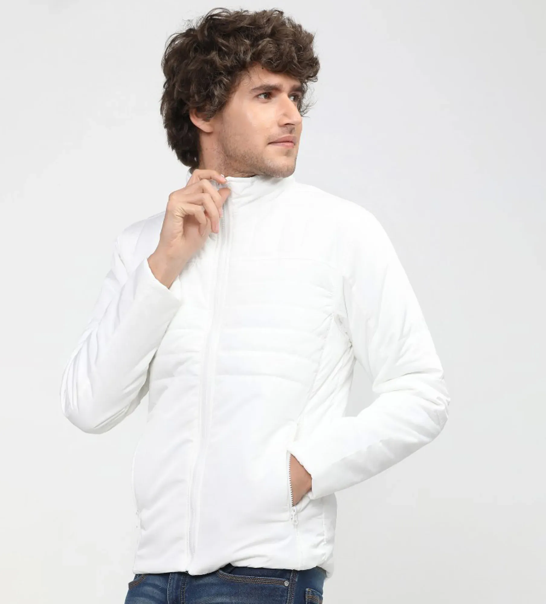Men White Puffer Jacket