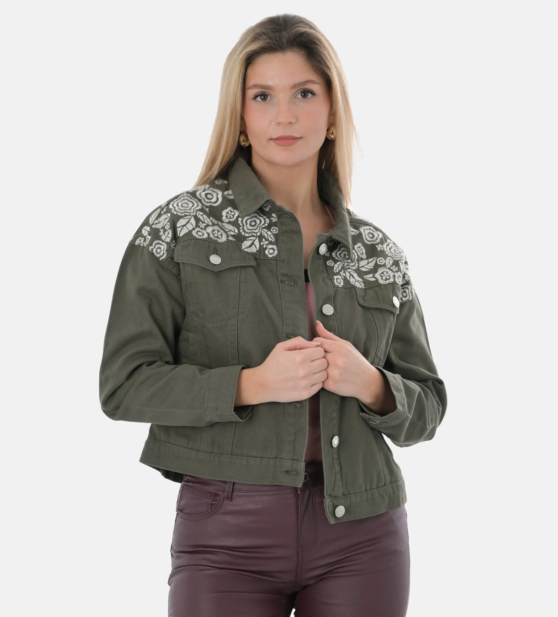 Ladies Embroidered Twill Jacket