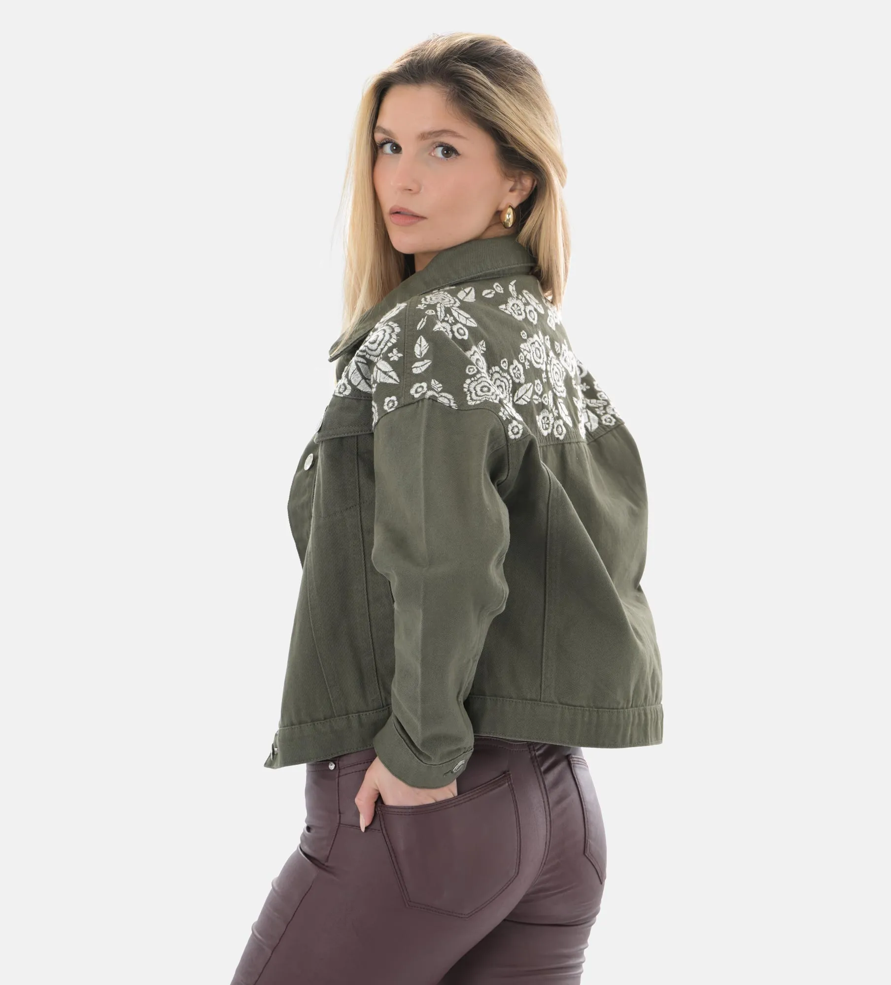 Ladies Embroidered Twill Jacket