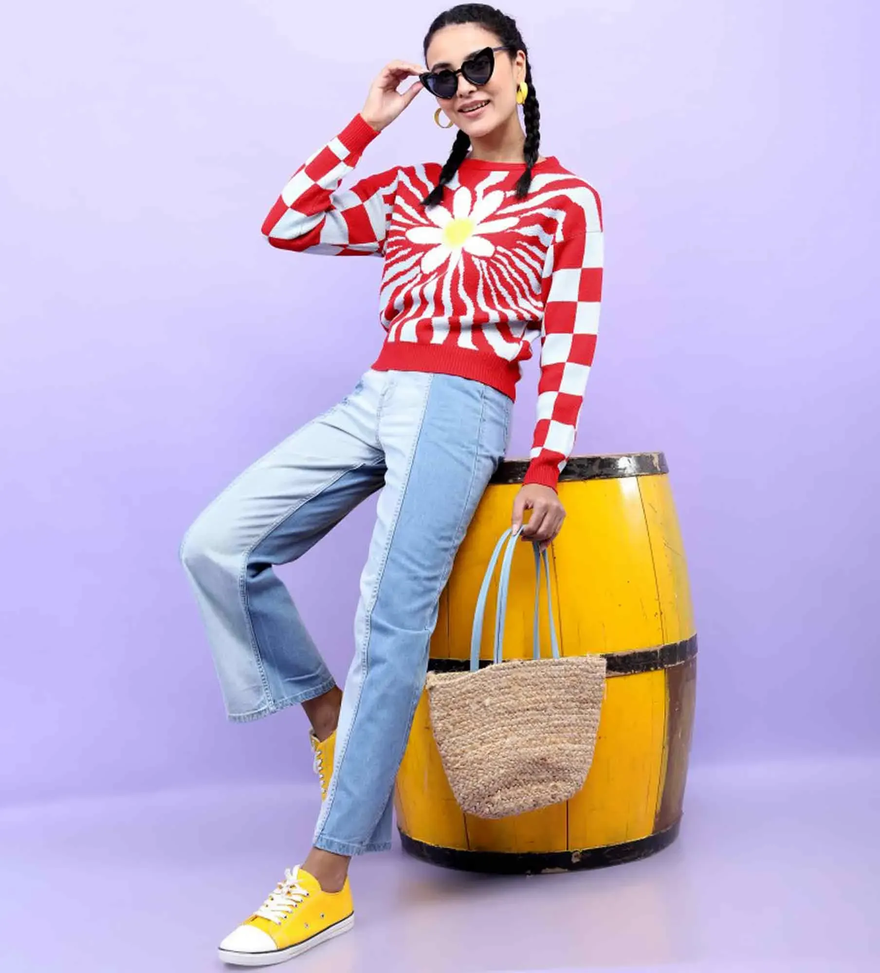 Women Printed Long Sleeve Sweater