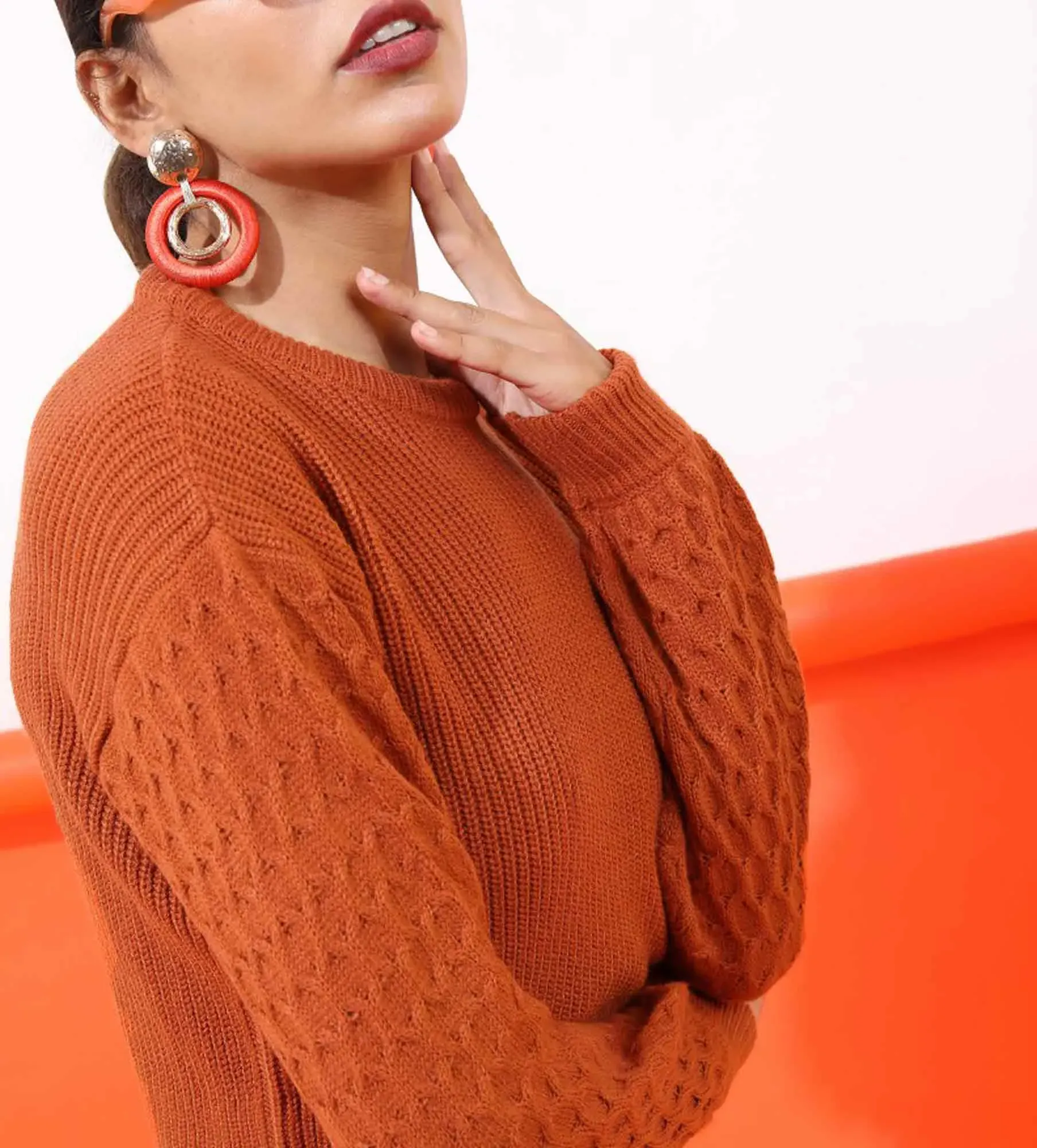 Women Solid Round Neck Sweater