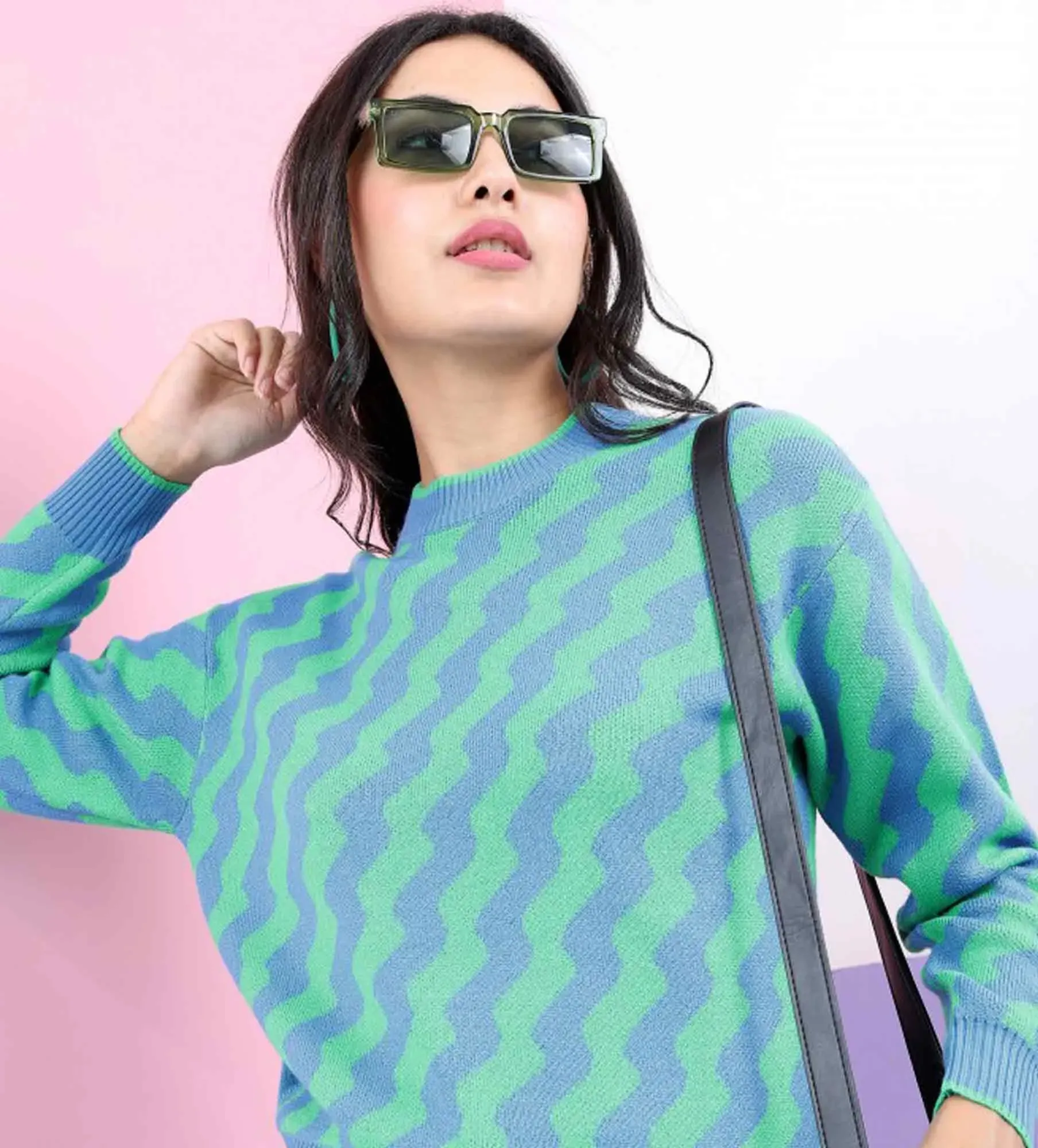 Women Printed Long Sleeve Sweater