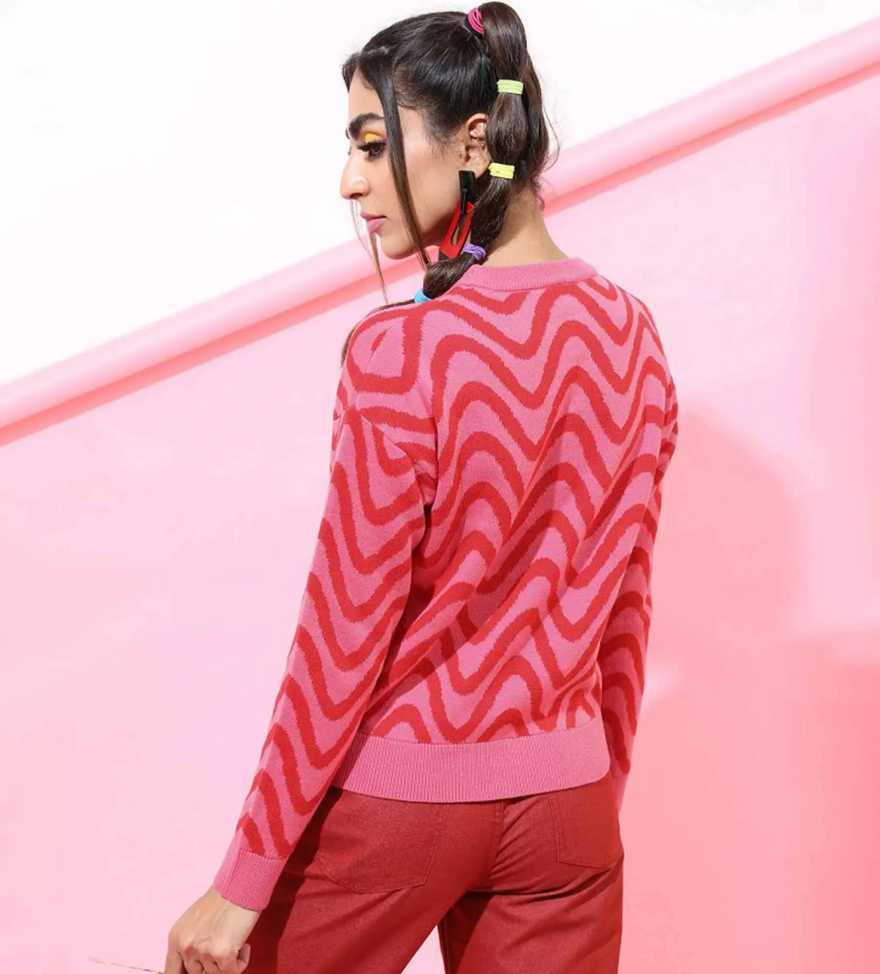 Women Printed Long Sleeve Sweater