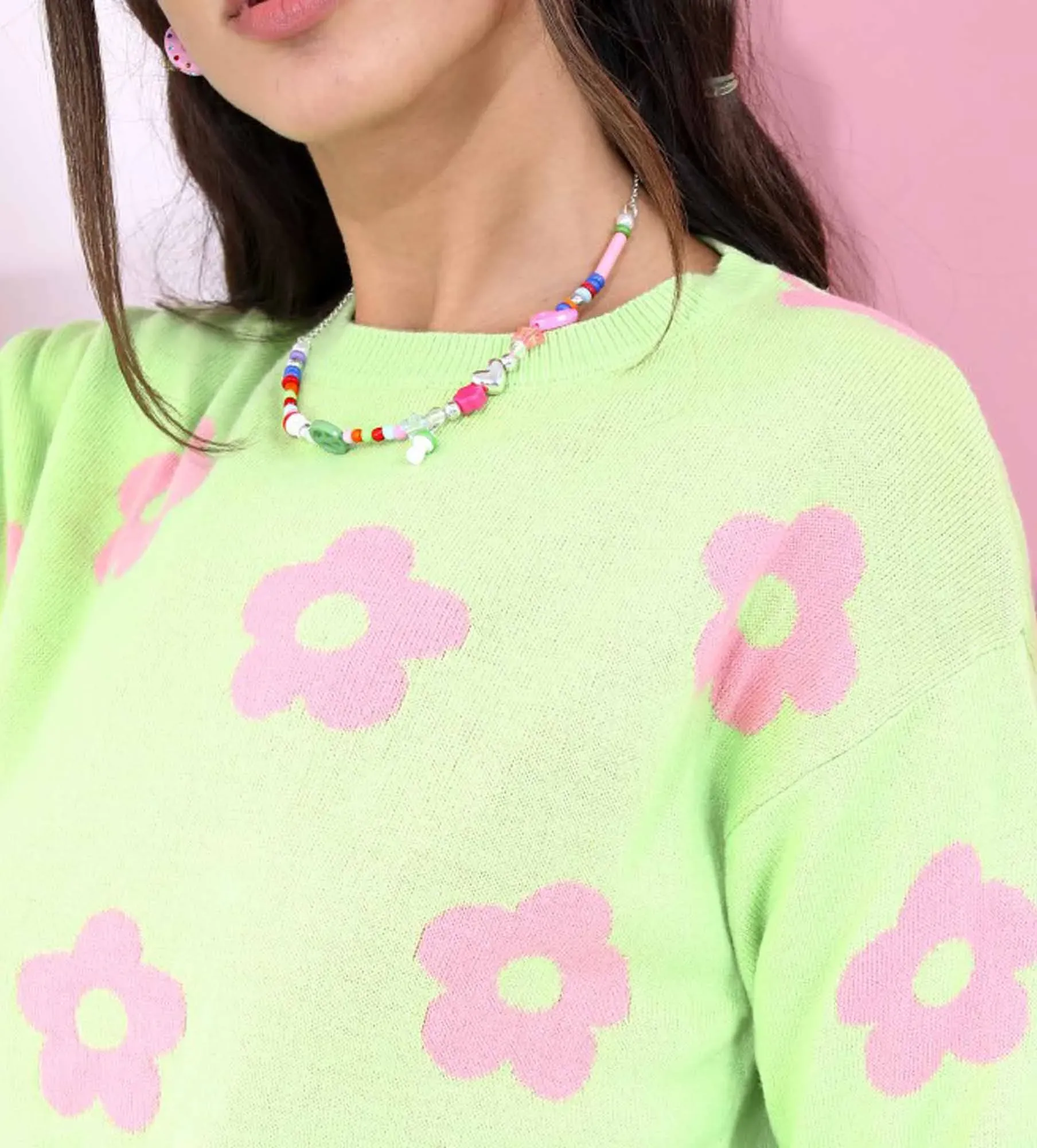 Women Printed Long Sleeve Sweater