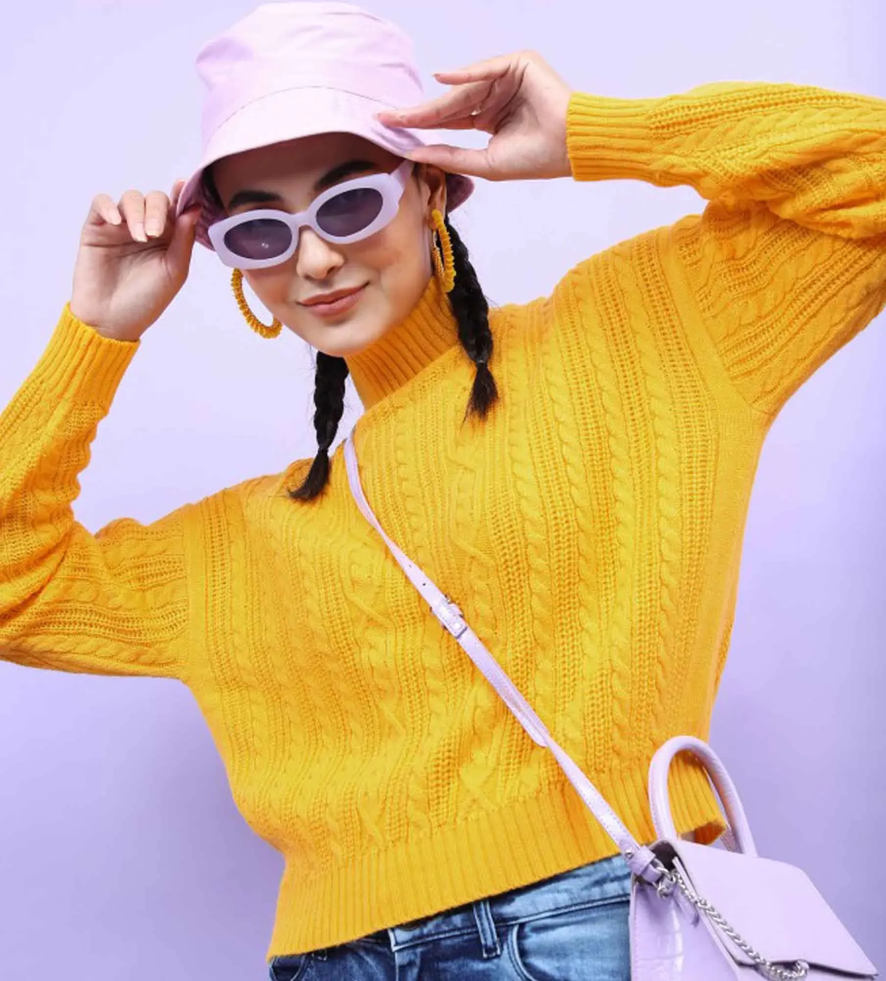 Women High Neck Full Sleeve Sweater