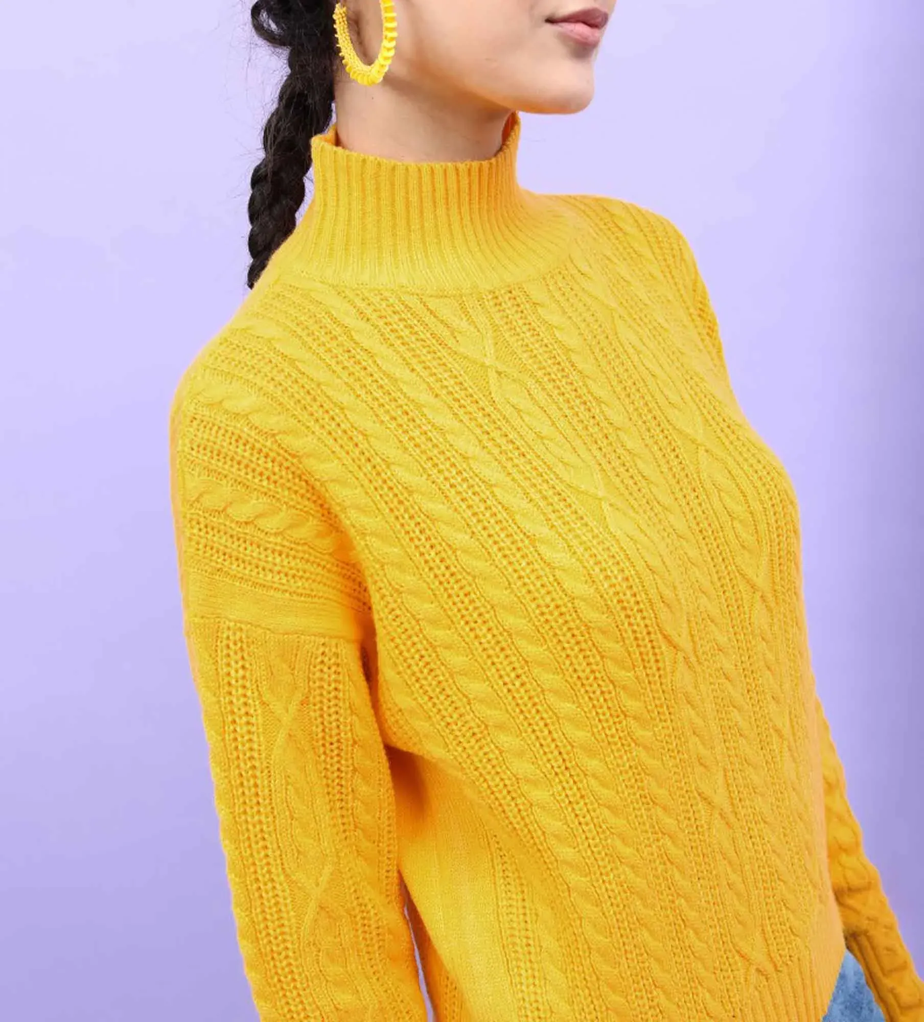 Women High Neck Full Sleeve Sweater