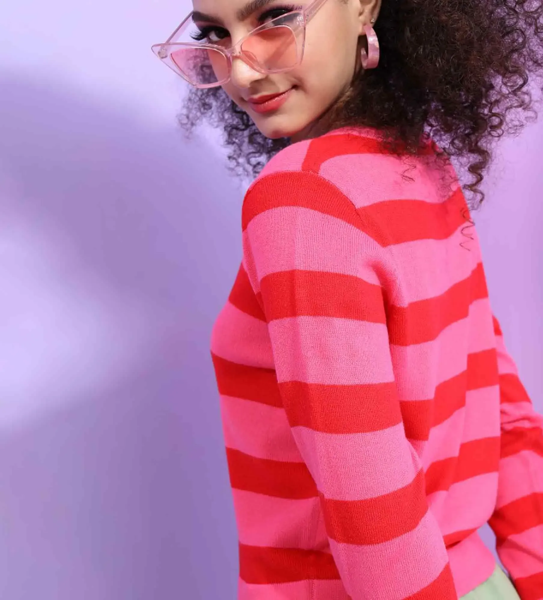 Women Knitted Stripe Pullover