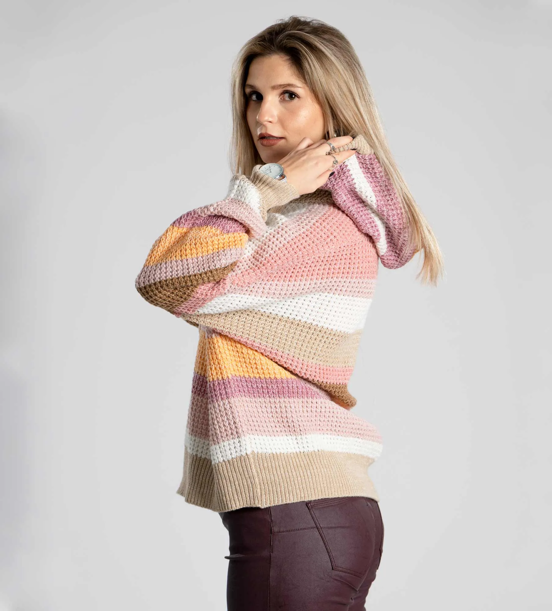 Women Hoodie Knitted Sweater