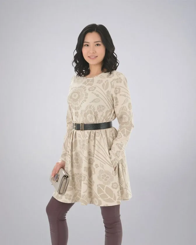 Knit Stripe Tunic Dress with Pockets