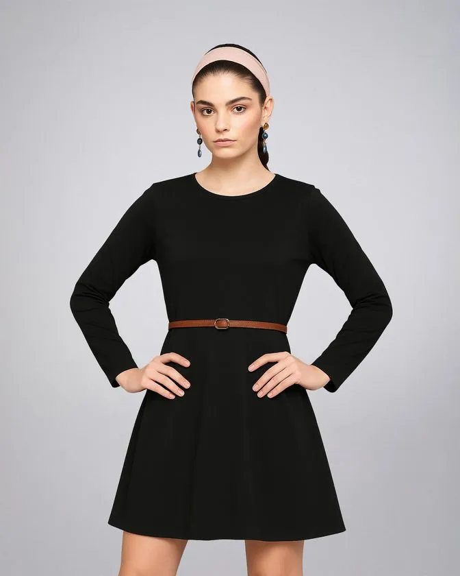 Knit Tunic Dress with Pockets