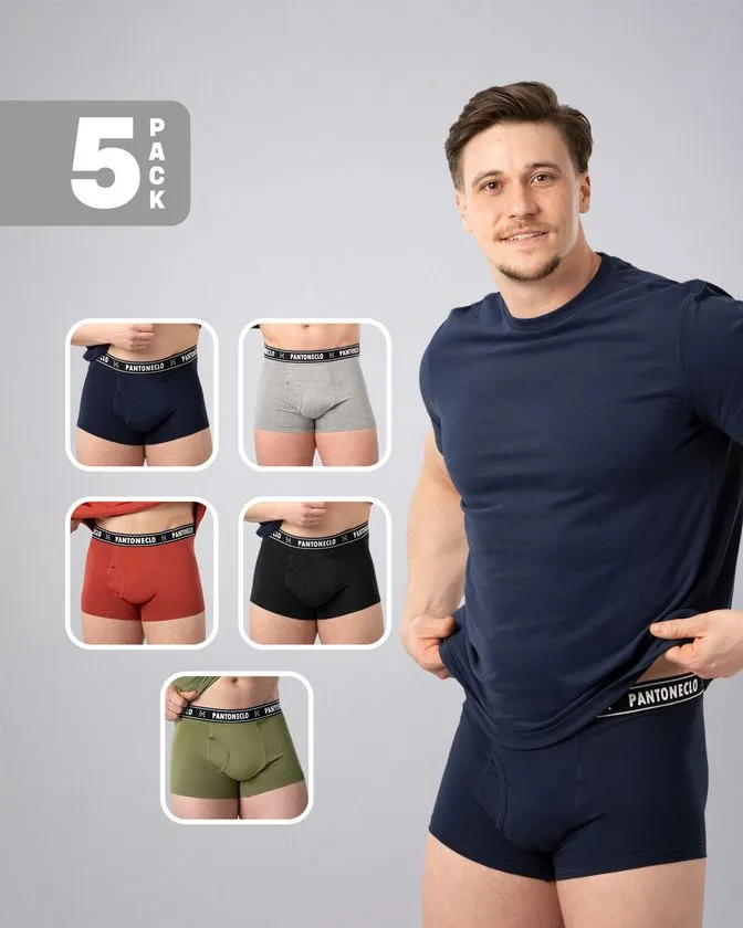Men’s 5 Pcs Pack Cotton Elastane Boxer